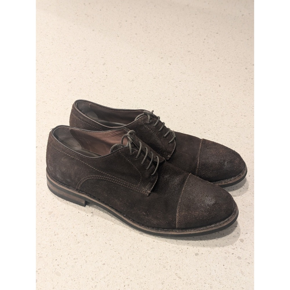 PANTANETTI Italy Men's 10 / 43 Leather‎ Suede Derby Dress Shoes Brown Distressed